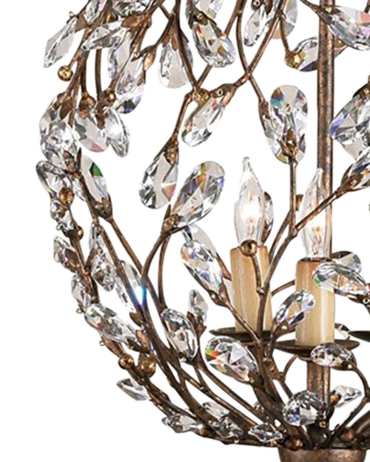Crystal Bud Gold Orb Chandelier